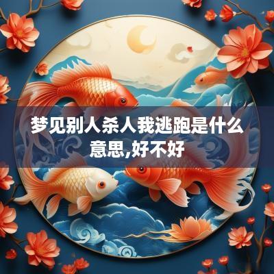 梦见别人杀人我逃跑是什么意思,好不好