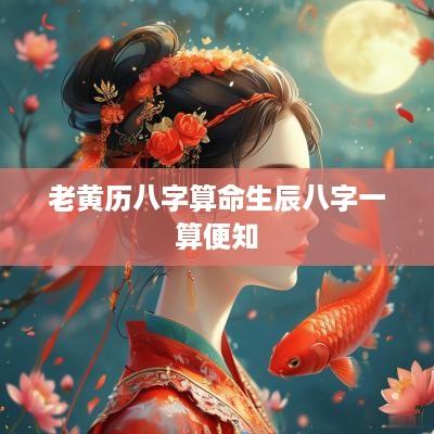 老黄历八字算命生辰八字一算便知