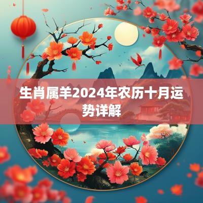 生肖属羊2025年农历十月运势详解