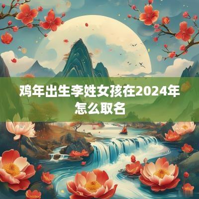 鸡年出生李姓女孩在2025年怎么取名