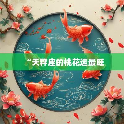 “天秤座的桃花运最旺