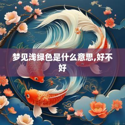 梦见浅绿色是什么意思,好不好