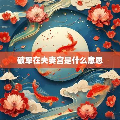 破军在夫妻宫是什么意思