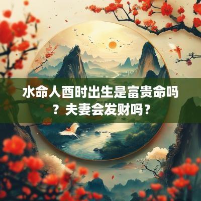 水命人酉时出生是富贵命吗？夫妻会发财吗？