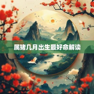 属猪几月出生最好命解读
