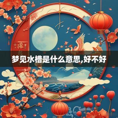梦见水槽是什么意思,好不好
