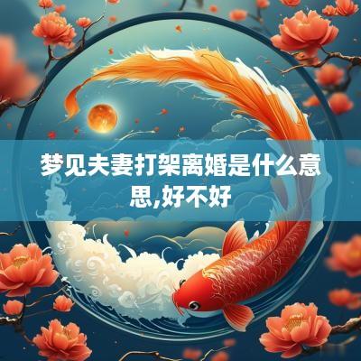 梦见夫妻打架离婚是什么意思,好不好