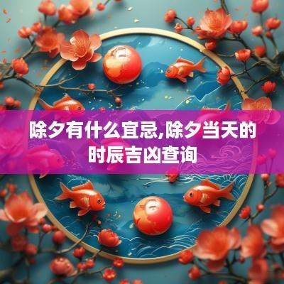 除夕有什么宜忌,除夕当天的时辰吉凶查询