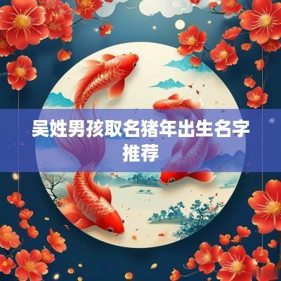 吴姓男孩取名猪年出生名字推荐