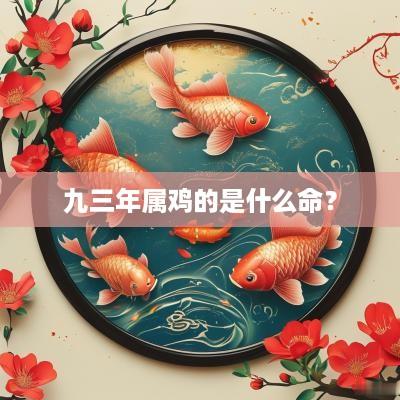 九三年属鸡的是什么命？