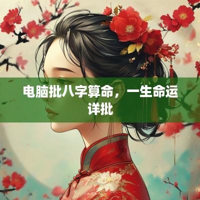 电脑批八字算命，一生命运详批