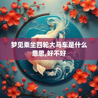 梦见乘坐四轮大马车是什么意思,好不好