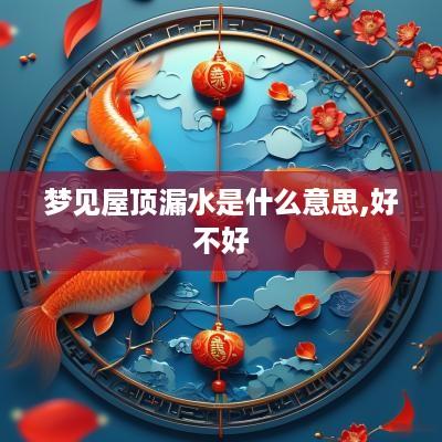 梦见屋顶漏水是什么意思,好不好