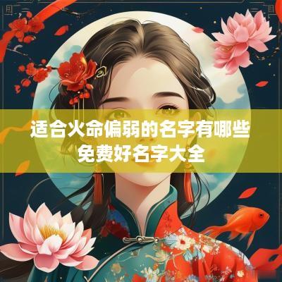 适合火命偏弱的名字有哪些免费好名字大全