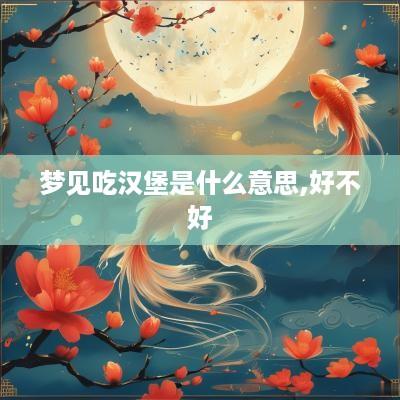 梦见吃汉堡是什么意思,好不好