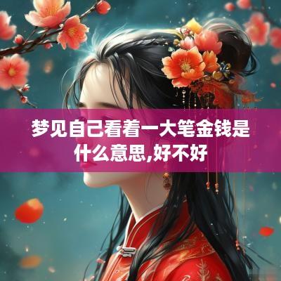梦见自己看着一大笔金钱是什么意思,好不好