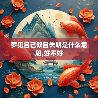 梦见自己双目失明是什么意思,好不好