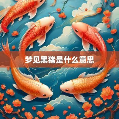 梦见黑猪是什么意思