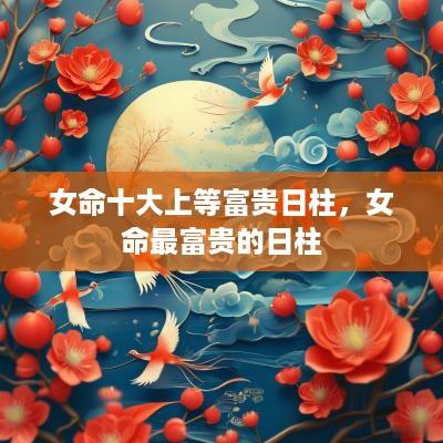 女命十大上等富贵日柱，女命最富贵的日柱