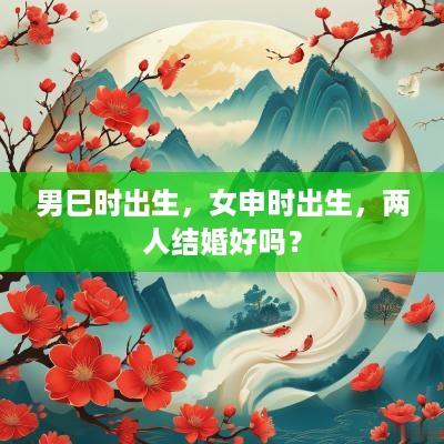 男巳时出生，女申时出生，两人结婚好吗？