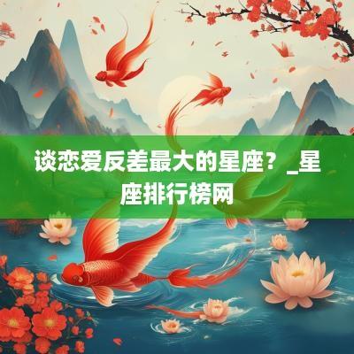 谈恋爱反差最大的星座？_星座排行榜网