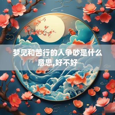 梦见和苦行的人争吵是什么意思,好不好