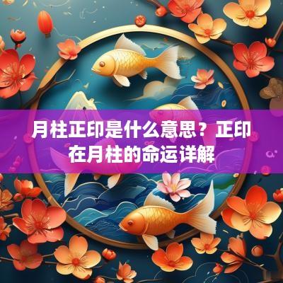 月柱正印是什么意思？正印在月柱的命运详解