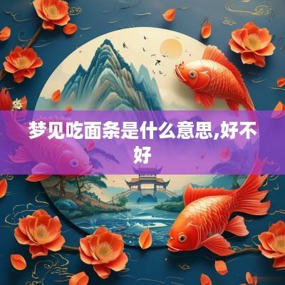 梦见吃面条是什么意思,好不好