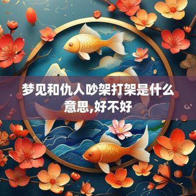梦见和仇人吵架打架是什么意思,好不好