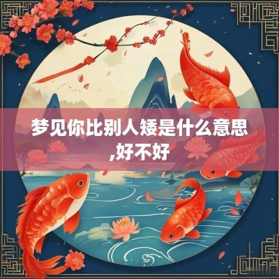 梦见你比别人矮是什么意思,好不好