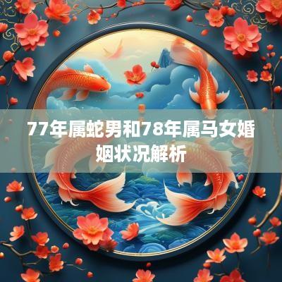 77年属蛇男和78年属马女婚姻状况解析