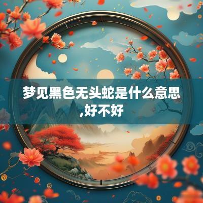 梦见黑色无头蛇是什么意思,好不好