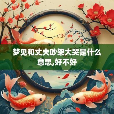 梦见和丈夫吵架大哭是什么意思,好不好