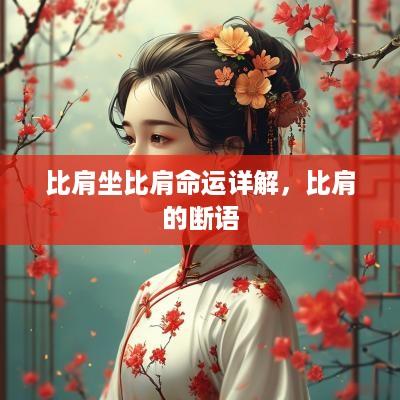 比肩坐比肩命运详解，比肩的断语