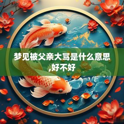 梦见被父亲大骂是什么意思,好不好