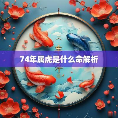 74年属虎是什么命解析