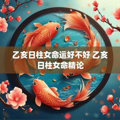 乙亥日柱女命运好不好 乙亥日柱女命精论