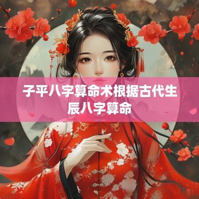 子平八字算命术根据古代生辰八字算命
