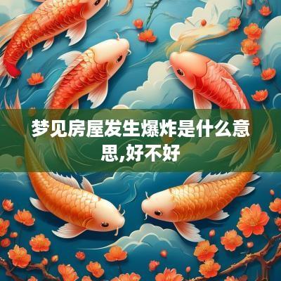 梦见房屋发生爆炸是什么意思,好不好