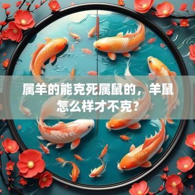 属羊的能克死属鼠的，羊鼠怎么样才不克？
