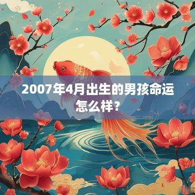2007年4月出生的男孩命运怎么样？