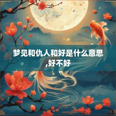 梦见和仇人和好是什么意思,好不好