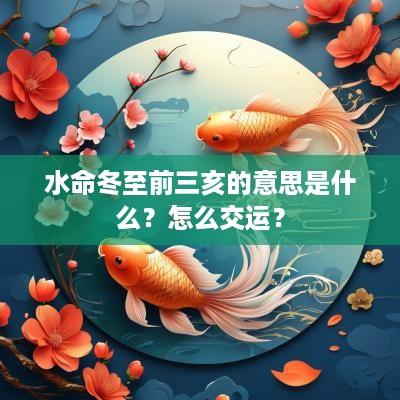 水命冬至前三亥的意思是什么？怎么交运？