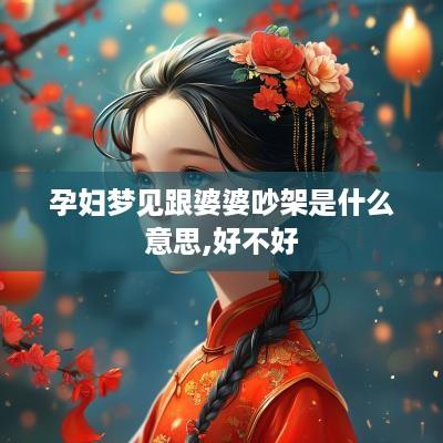 孕妇梦见跟婆婆吵架是什么意思,好不好