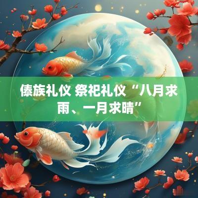 傣族礼仪 祭祀礼仪“八月求雨、一月求晴”