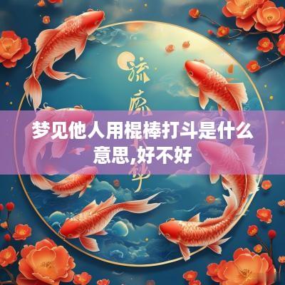 梦见他人用棍棒打斗是什么意思,好不好
