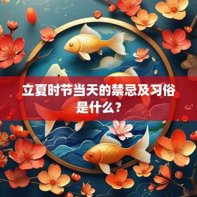 立夏时节当天的禁忌及习俗是什么？