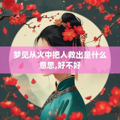 梦见从火中把人救出是什么意思,好不好