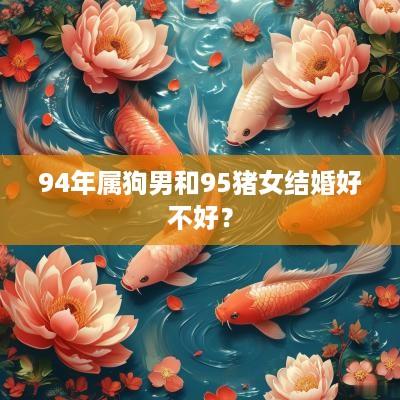 94年属狗男和95猪女结婚好不好？