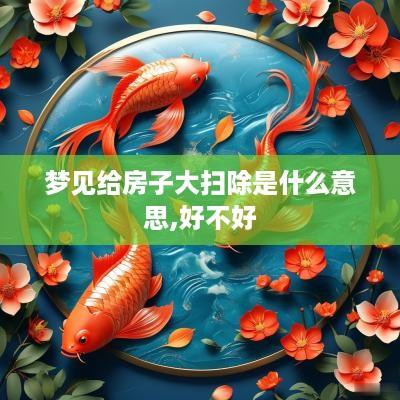 梦见给房子大扫除是什么意思,好不好